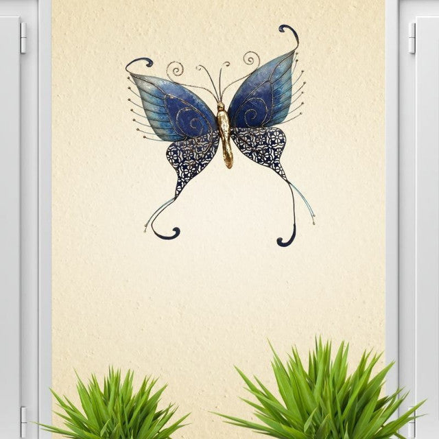 Blue and Gold Butterfly Wall Art