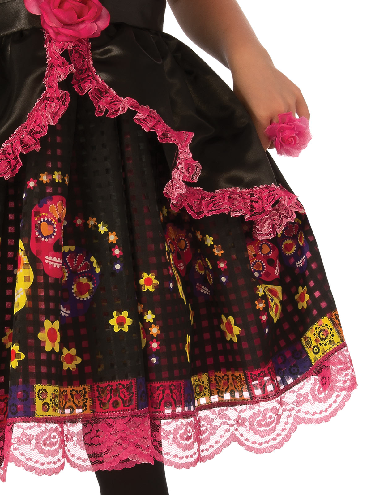 Day Of The Dead Satin Bodice Girl's Costumes (Available in 2 Sizes)