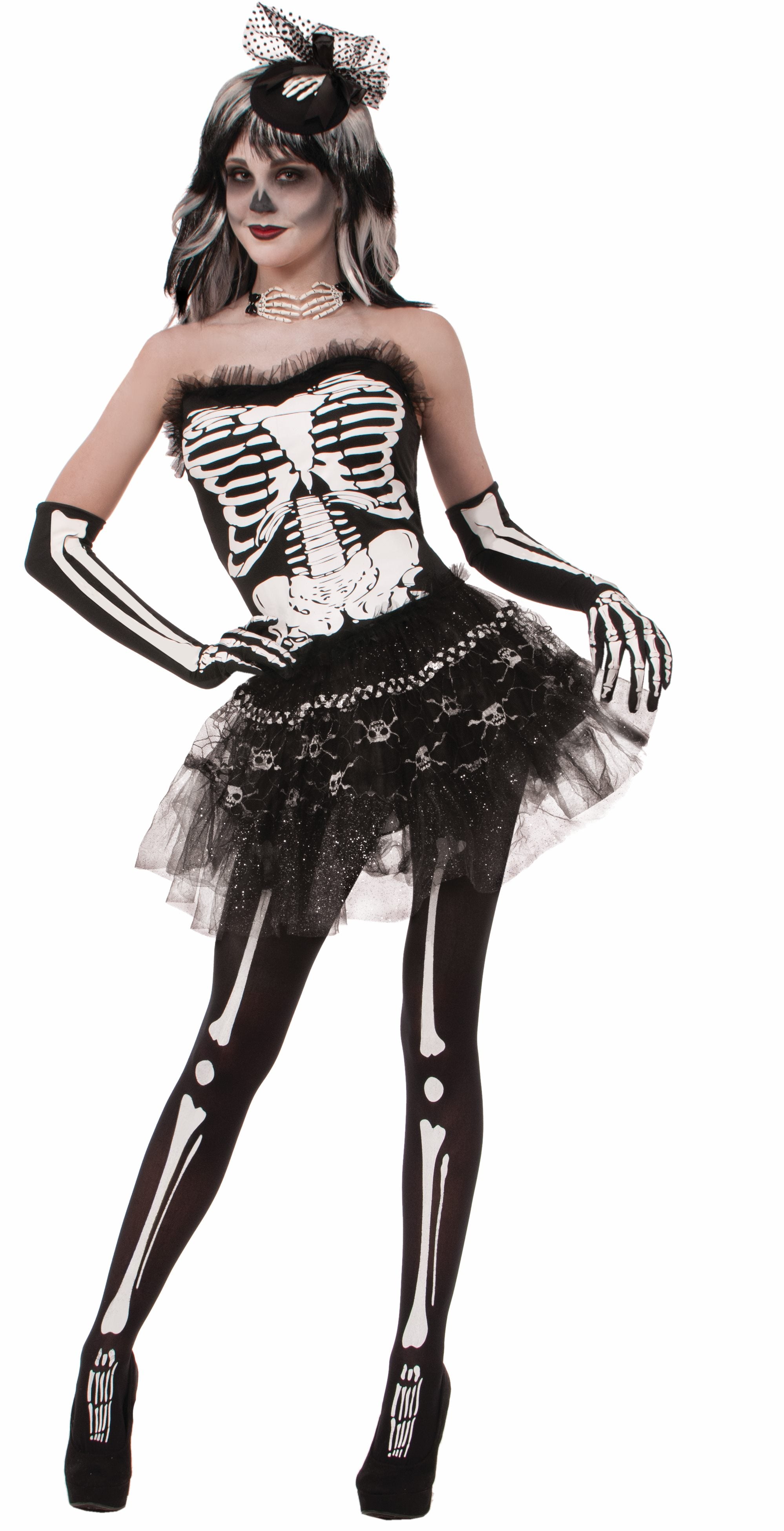 Day of the Dead Skeleton Bone Tutu Women's Costumes