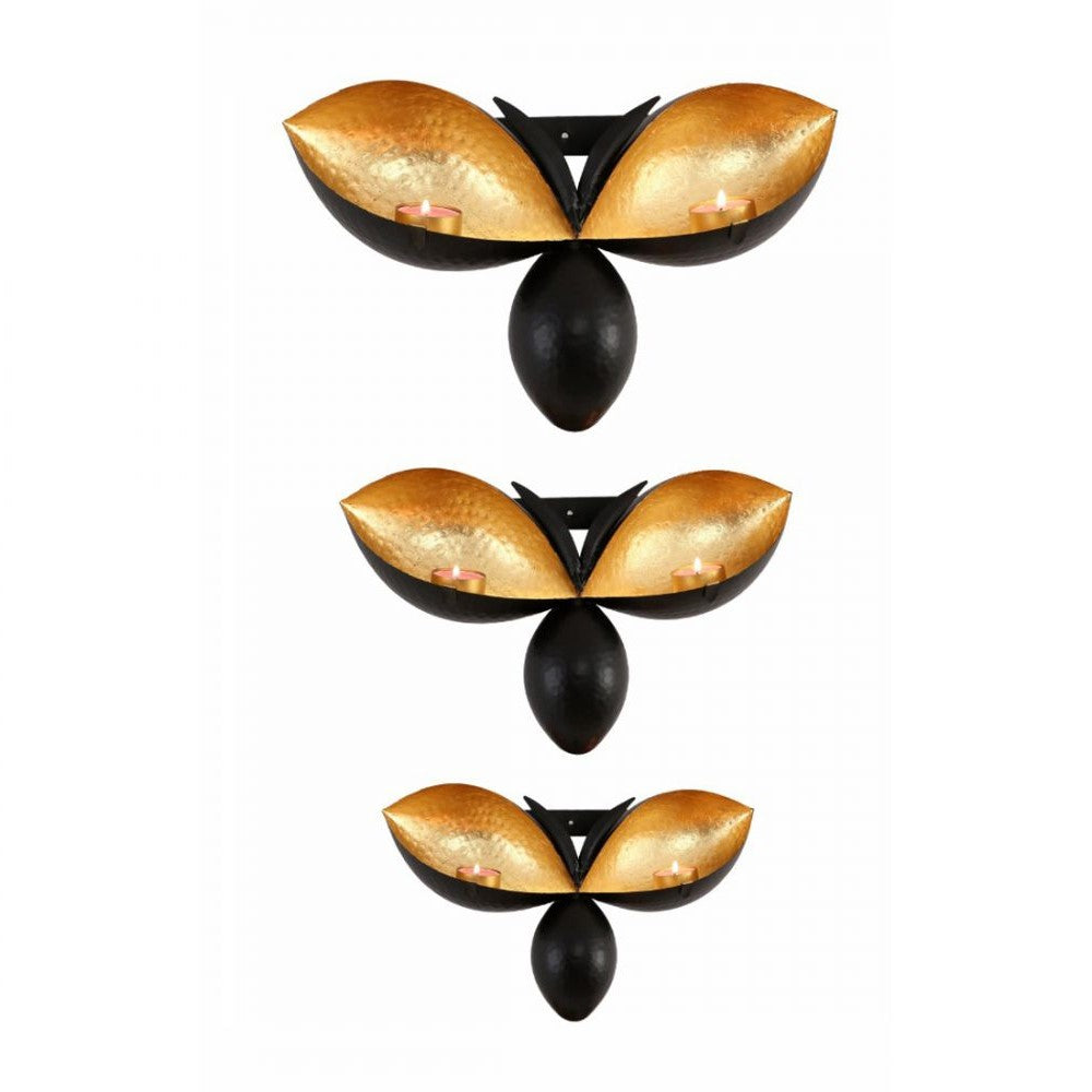 Set of 3 Bee Shaped Wall Hanging Tealight Holders