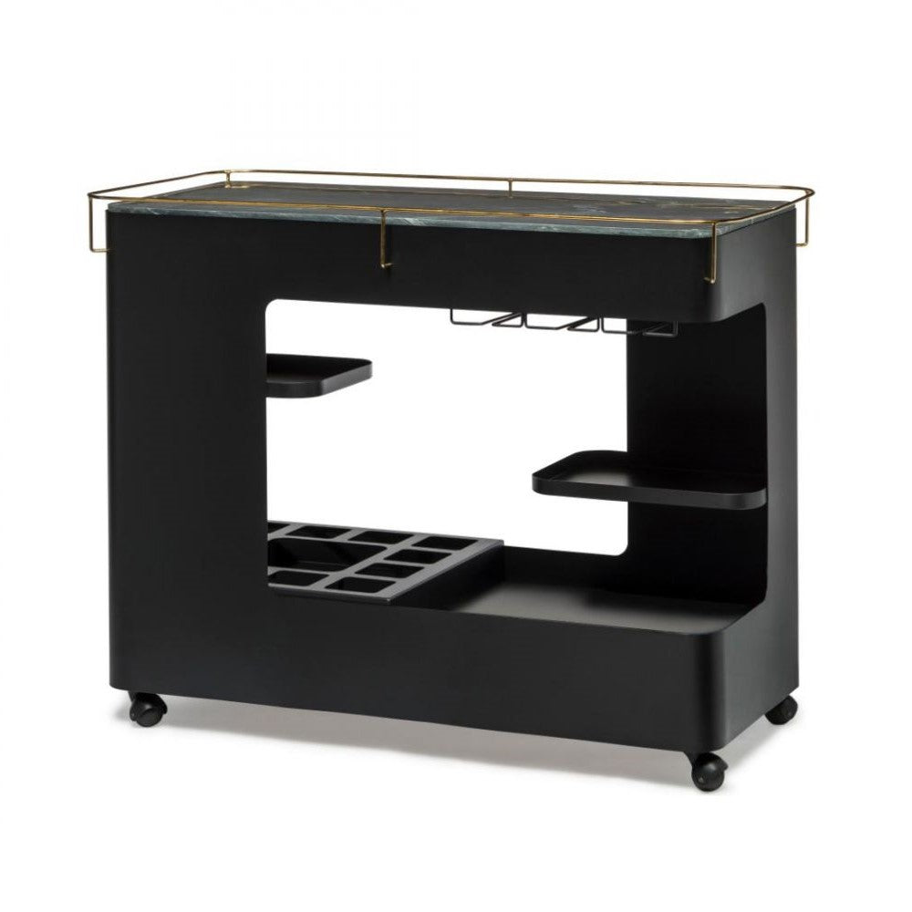 Glamorous Black and Gold Home Bar Cart