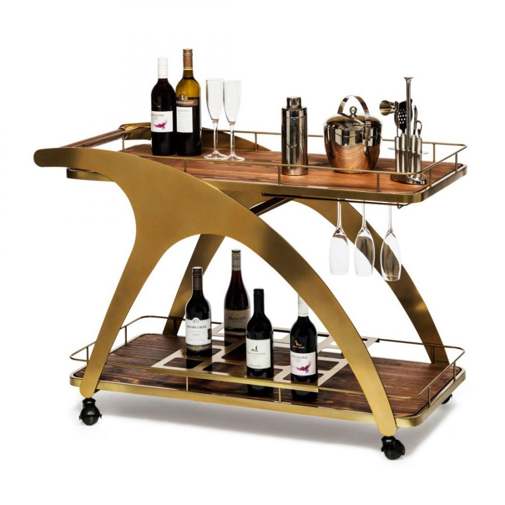 Modern French Brass Drinks Trolley Home Bar