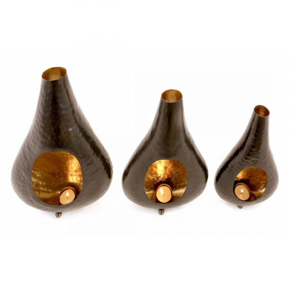 Set of 3 Funnel Shaped Tealight Holders