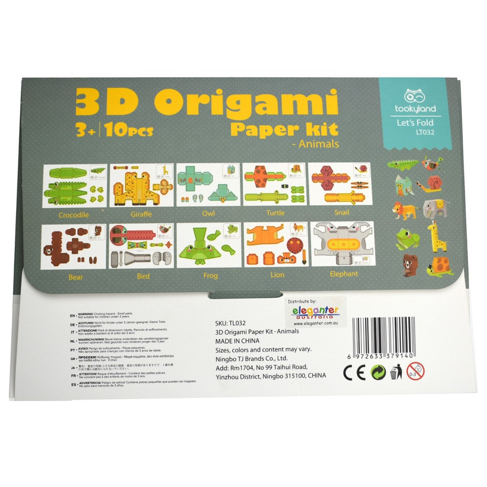 3D Origami Paper Craft Kit - Animals