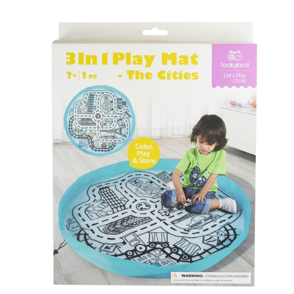 3 In 1 Play Mat 90cms Cities Design