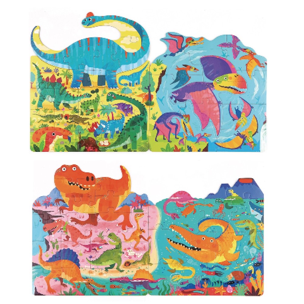 4 In 1  Dinosaurs Glow In The Dark Jigsaw Puzzles