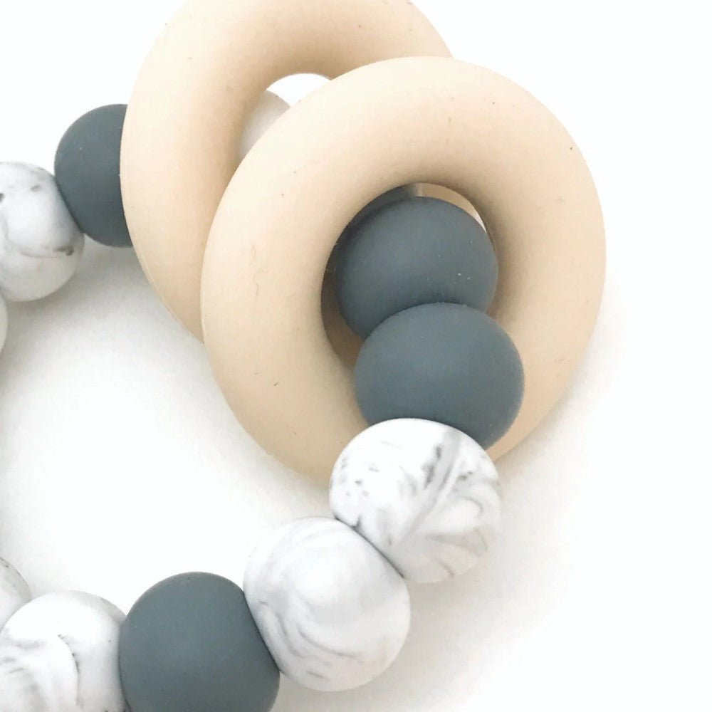 Personalised Silicone Beads On Rings Teether Rattle - GUMMI