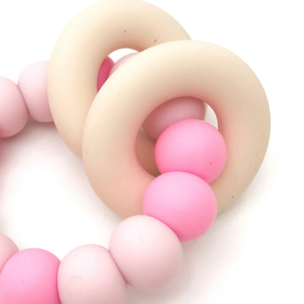 Personalised Silicone Beads On Rings Teether Rattle - GUMMI