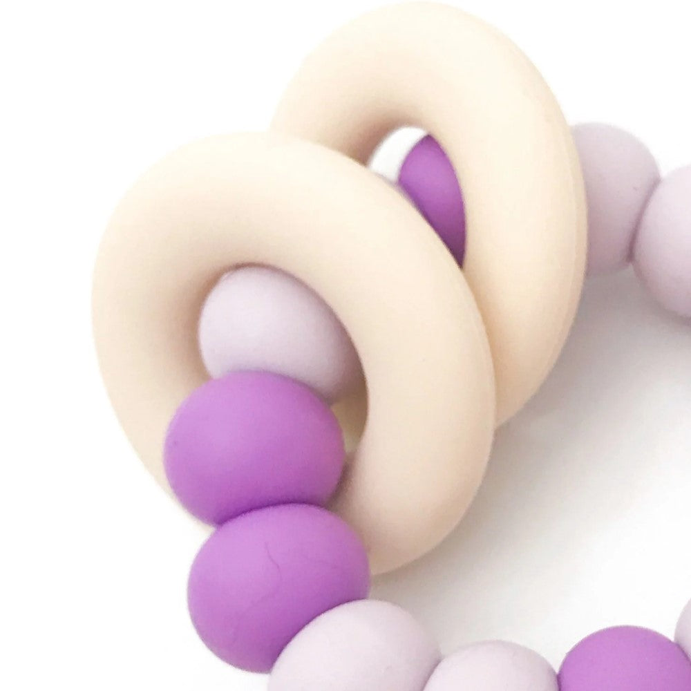 Personalised Silicone Beads On Rings Teether Rattle - GUMMI