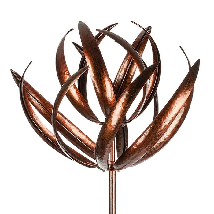 Two Layer Lotus Shape Garden Wind Spinner - Bronze