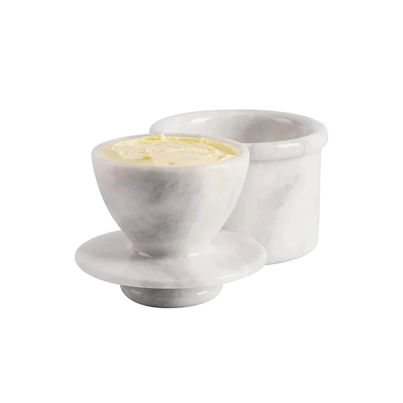 Artisan Handmade Marble Butter Crock Dish (Available in 4 Colors)