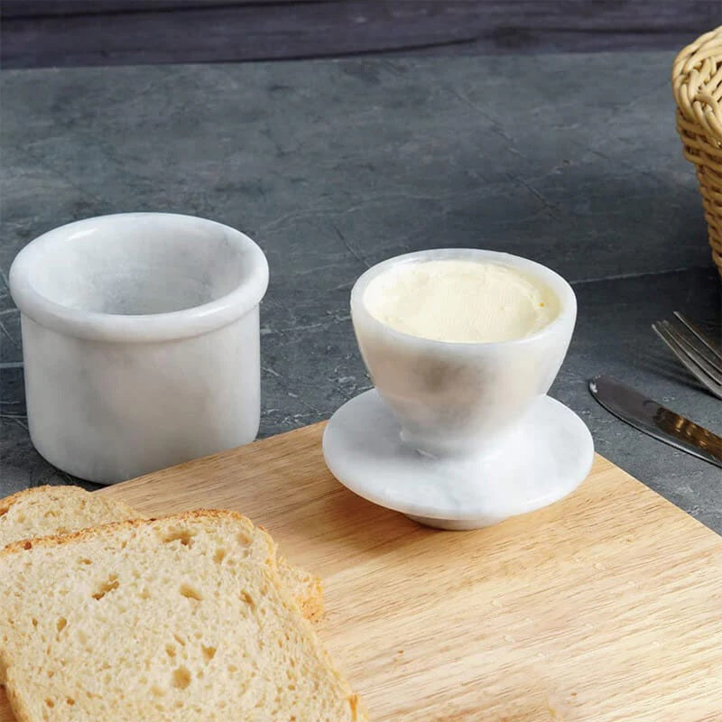 Artisan Handmade Marble Butter Crock Dish (Available in 4 Colors)