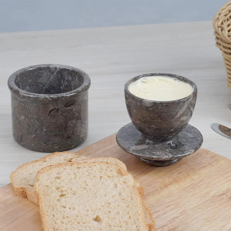 Artisan Handmade Marble Butter Crock Dish (Available in 4 Colors)