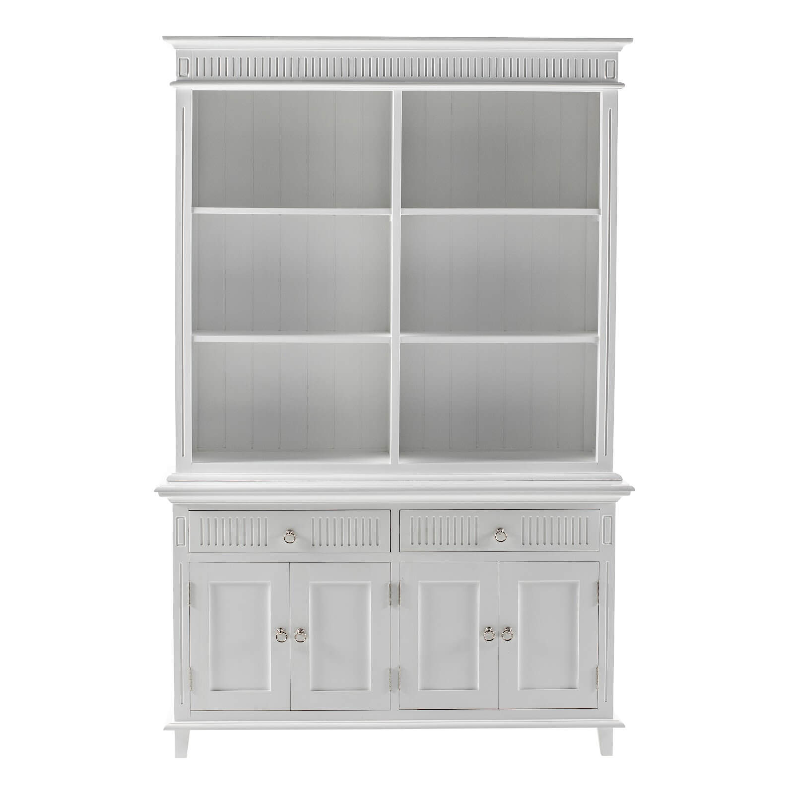 Groove-Inspired Hutch Cabinet 4 Doors 6 Shelves