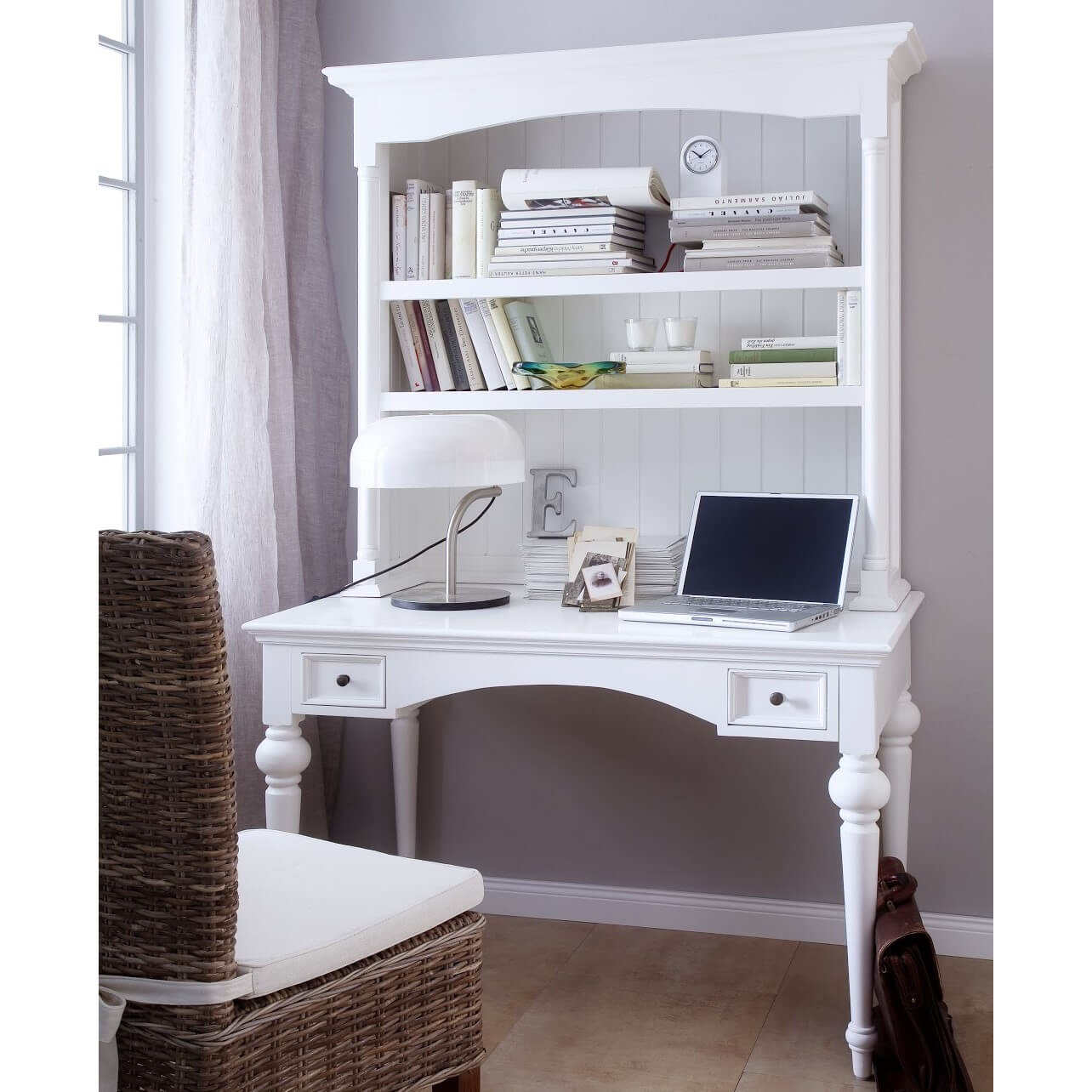 Secretary Desk With Three Shelves 2 Drawers