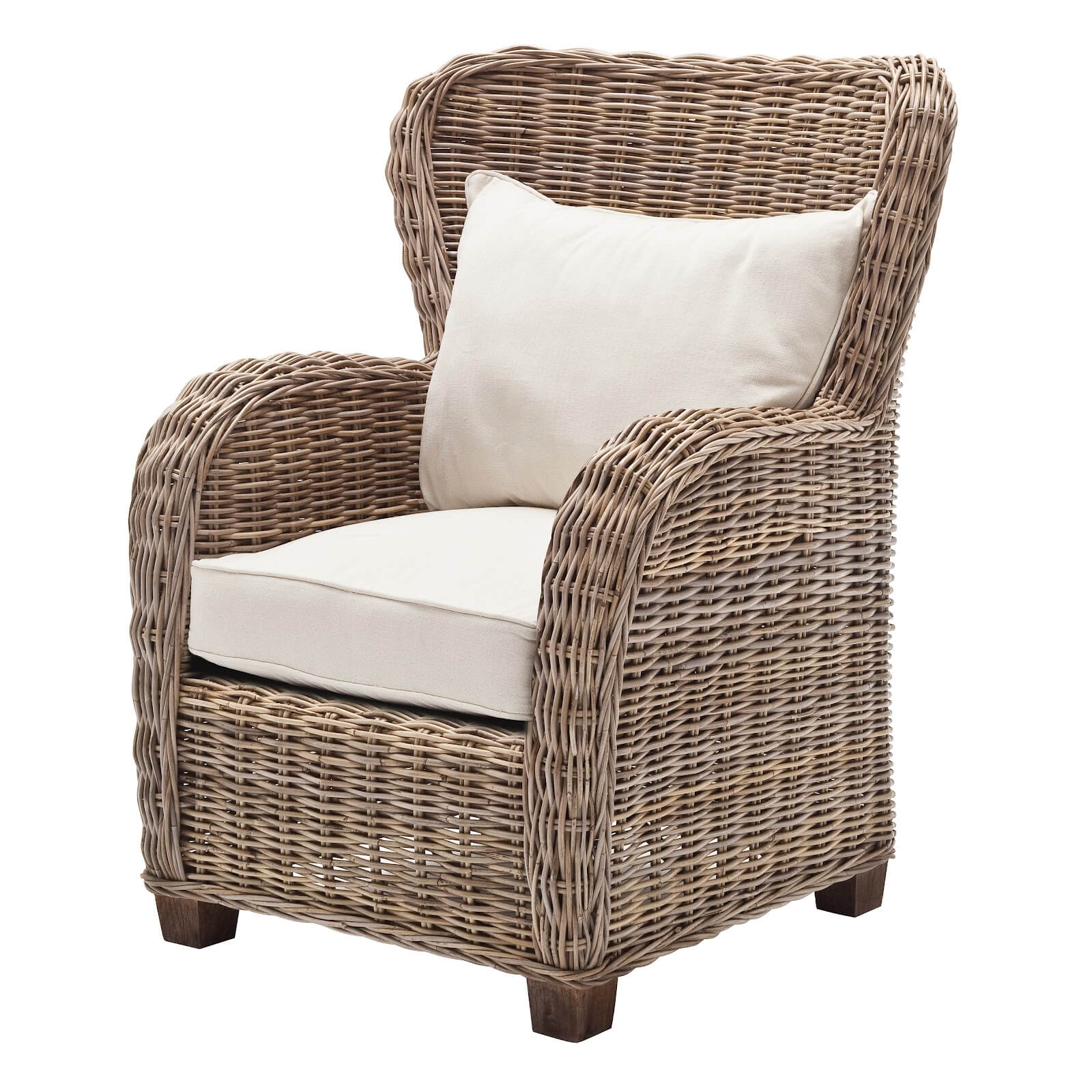 Wingback Classic Rattan Armchair - Queen Size