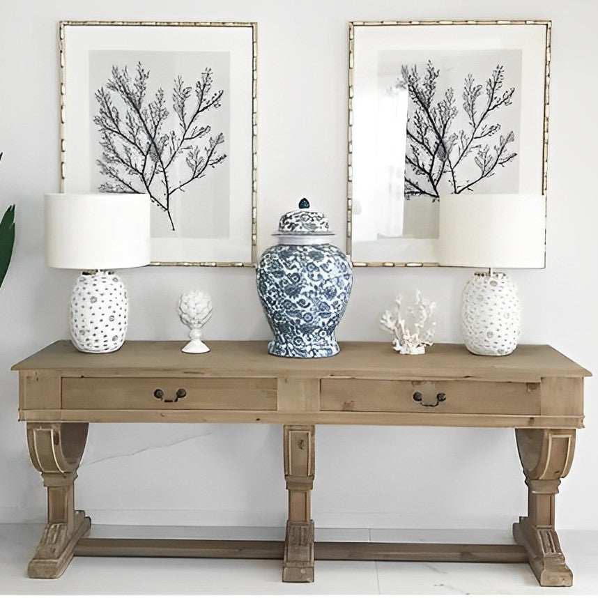 Curtis 2 Drawer Reclaimed Timber Console Table (Choose from 2 Sizes)