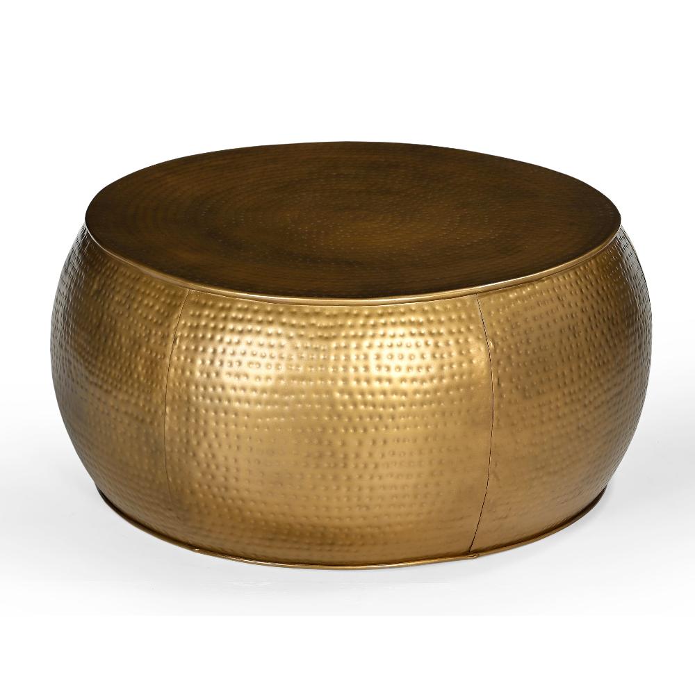 Hammered Brass Finish Coffee Table