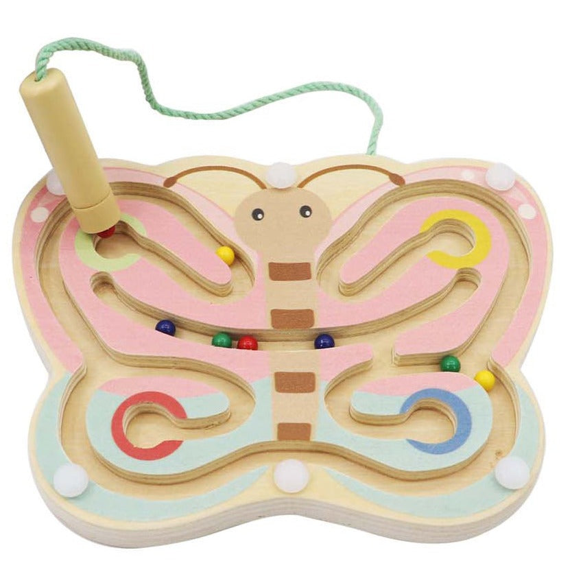 Kids Wooden Magnetic Maze Game - Butterfly