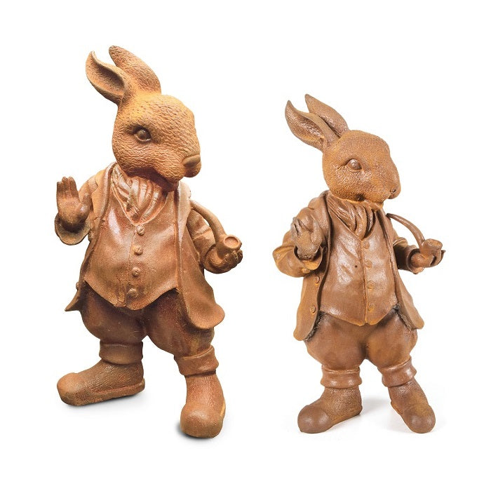 Outdoor Cast Iron Mad Hatter Rabbit Statue (Available in 2 Sizes)