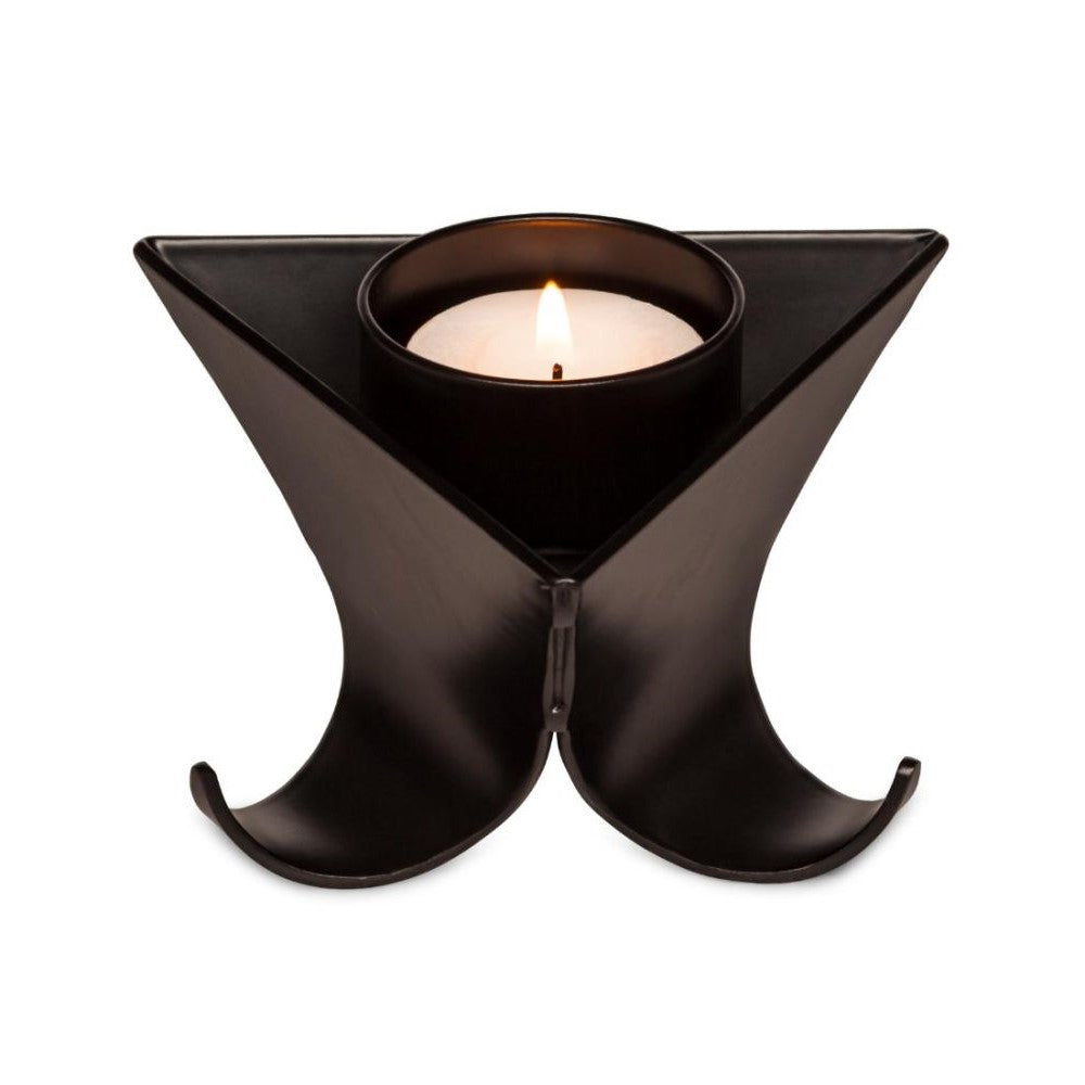 Set of 3 Decorative Black Tealight Candle Holders