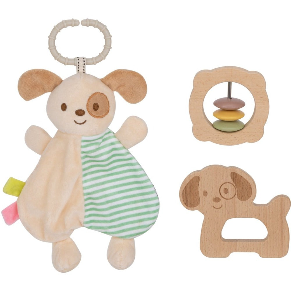 Puppy Dog Baby's Comforter Teether Rattle Gift Set