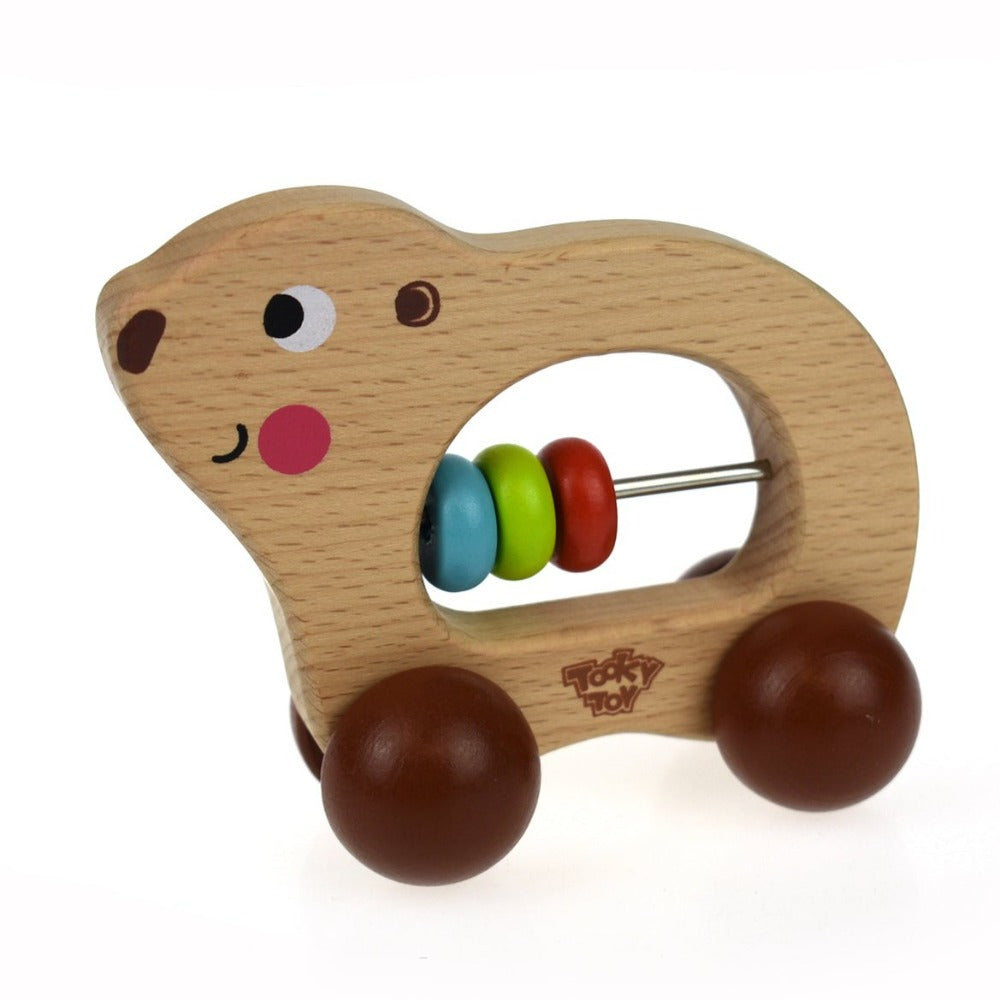 Animal Wooden Roller Pull Toy - Bear