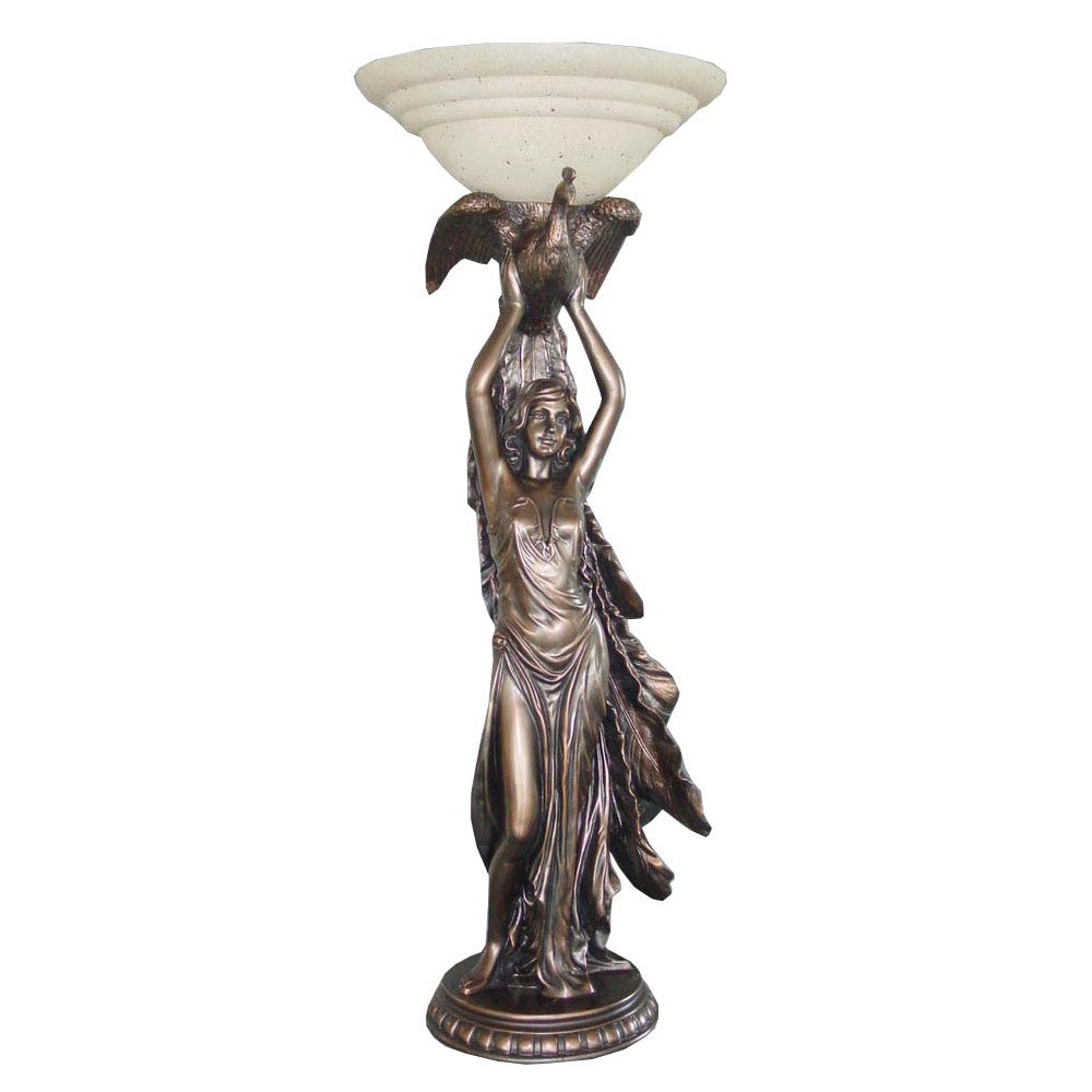 Aesthetic Fusion Lady and Bird Floor Lamp