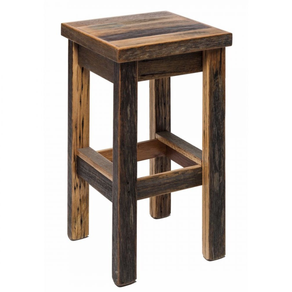 Rustic Industrial Wooden Bar Stool Chair