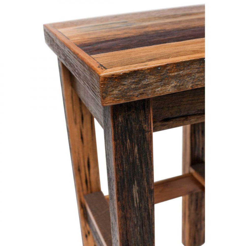 Rustic Industrial Wooden Bar Stool Chair