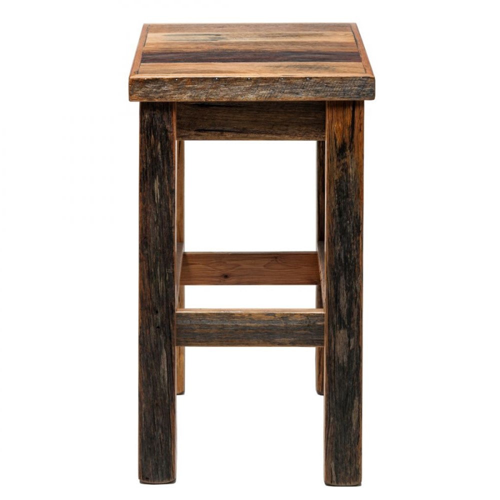 Rustic Industrial Wooden Bar Stool Chair