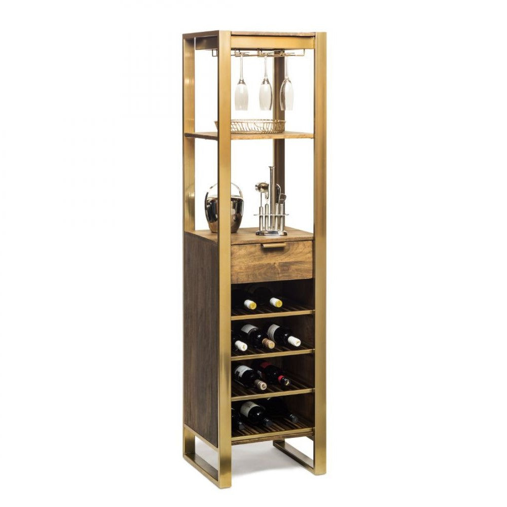 Stunning Brass Home Bar Wine Storage Tower