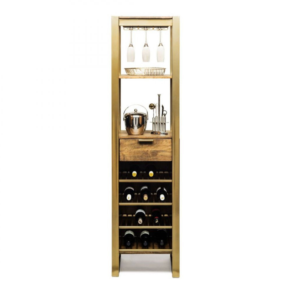 Stunning Brass Home Bar Wine Storage Tower