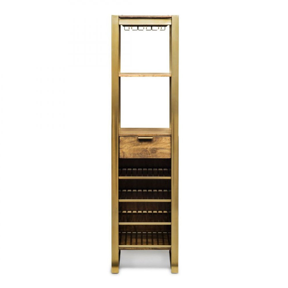 Stunning Brass Home Bar Wine Storage Tower