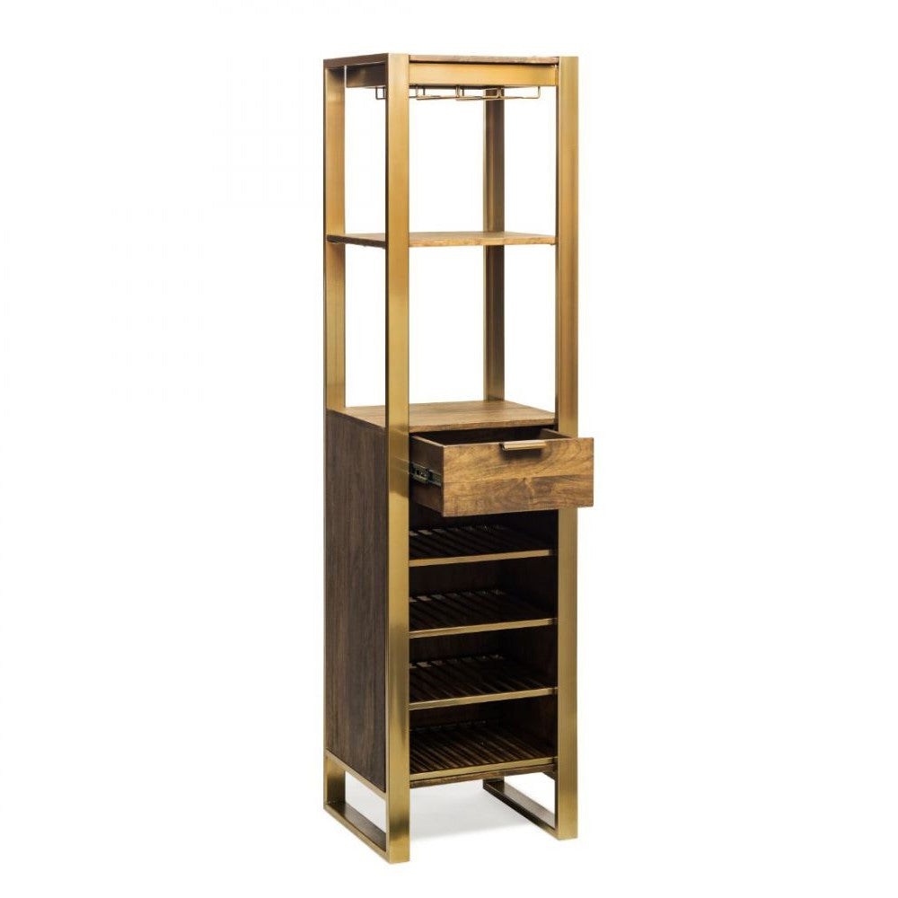 Stunning Brass Home Bar Wine Storage Tower