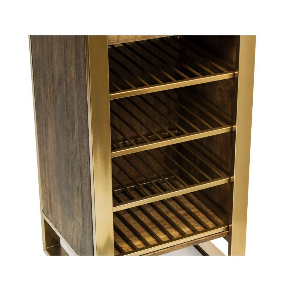 Stunning Brass Home Bar Wine Storage Tower