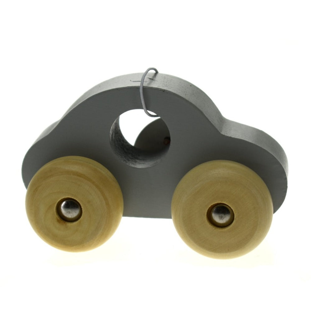 Pull Along Toddler Wooden Toy Car Grey