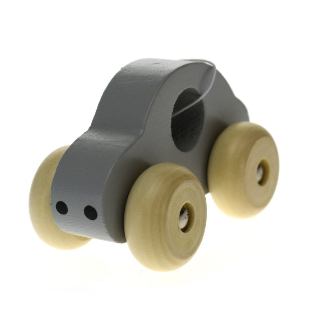 Pull Along Toddler Wooden Toy Car Grey