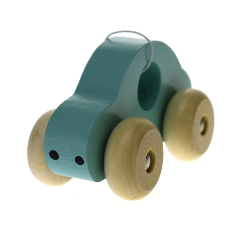 Pull Along Toddler Wooden Toy Car Green