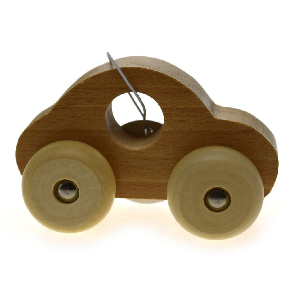 Pull Along Toddler Wooden Toy Car Natural