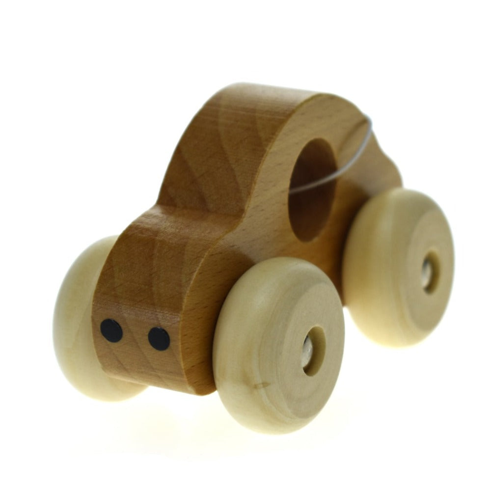 Pull Along Toddler Wooden Toy Car Natural