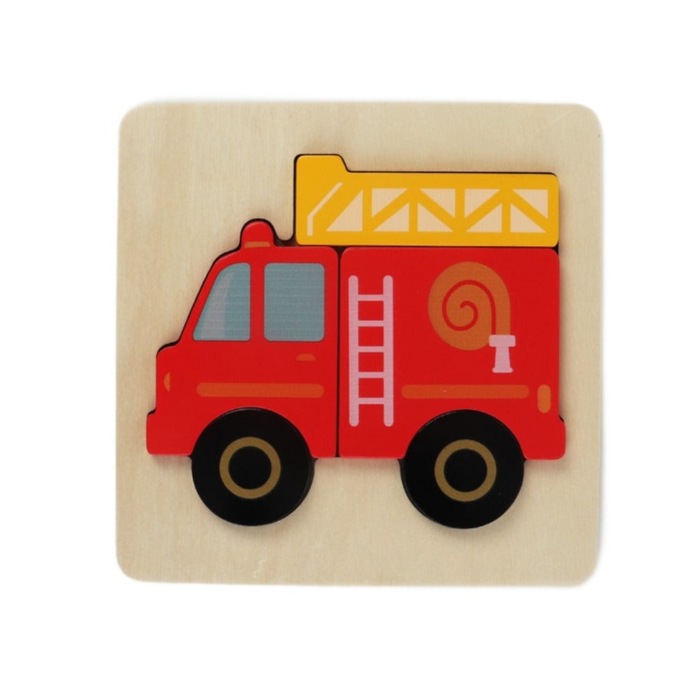 Toddlers Wooden Vehicle Puzzle Fire Engine