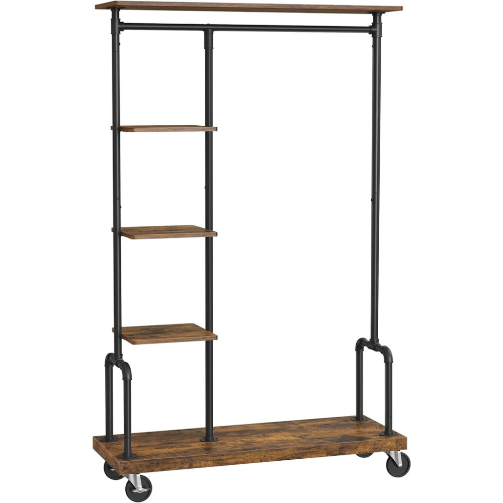 Industrial metal Clothes Rack - Rustic Brown