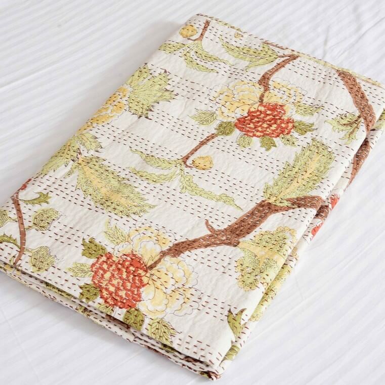 Indian Handmade Floral Design Doona King Size