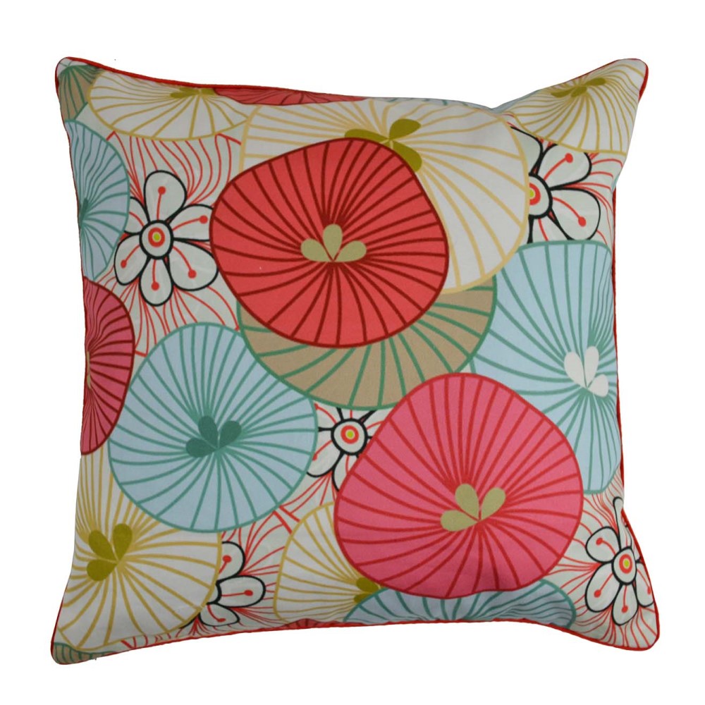 Colorful Flower Cushion With Recycled Fill 45 X 45cms