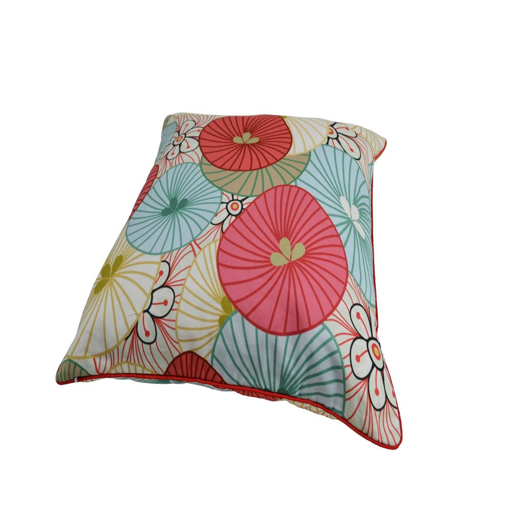 Colorful Flower Cushion With Recycled Fill 45 X 45cms