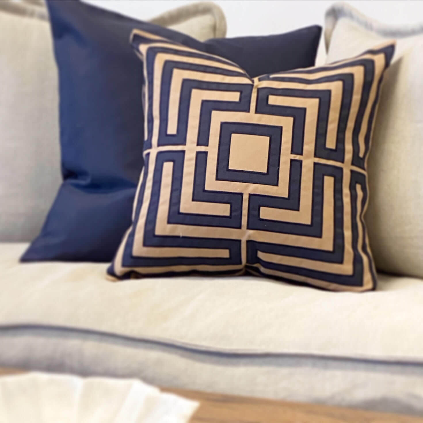 Maze Pattern 50x50cm Indoor/Outdoor Cushion Cover (Available in 2 Colors)