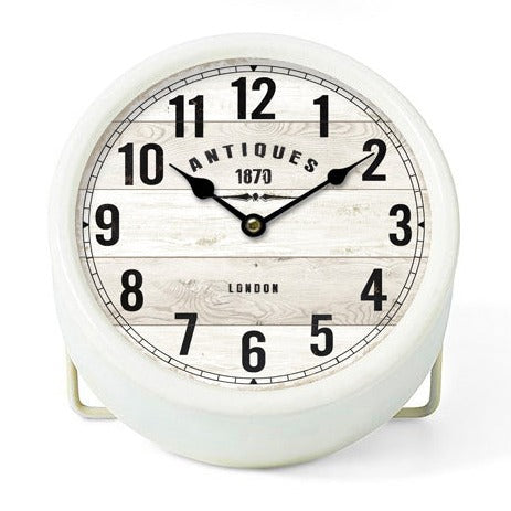 Classical Metal Wall/Tabletop Alarm Clock - White