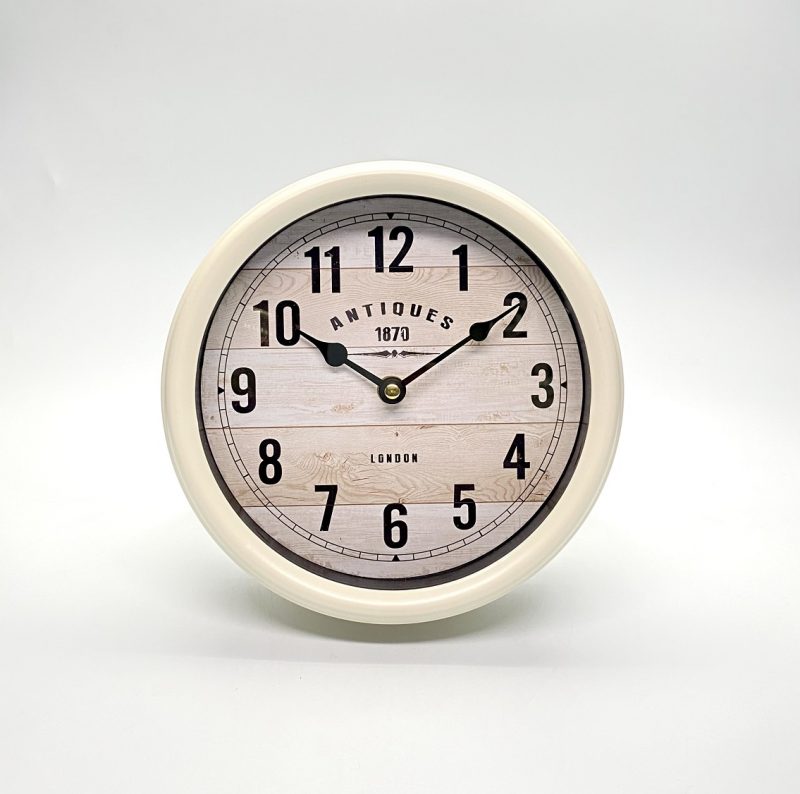 Classical Metal Wall/Tabletop Alarm Clock - White