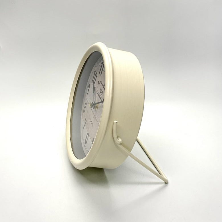 Classical Metal Wall/Tabletop Alarm Clock - White